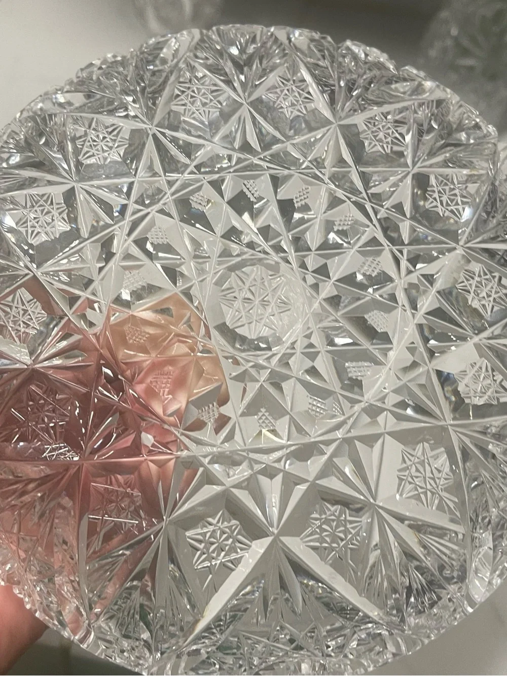 Crystal Cut Glass Decorative Serving Bowl - Clear
